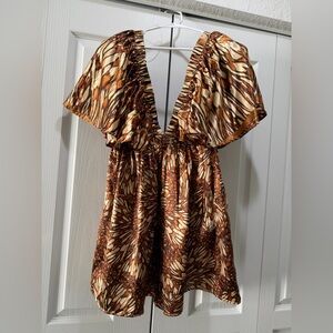 Truth Brown and Tan Abstract Dress